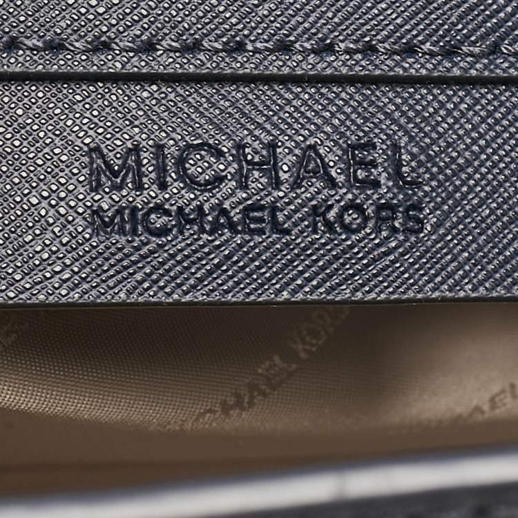 Pre Owned MICHAEL Michael Kors Navy Blue Leather Medium Selma Satchel