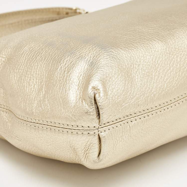 Pre Owned MICHAEL Michael Kors Gold Leather Jet Set Charm Chain Tote