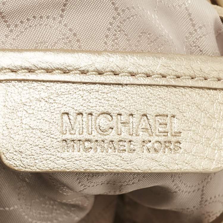 Pre Owned MICHAEL Michael Kors Gold Leather Jet Set Charm Chain Tote