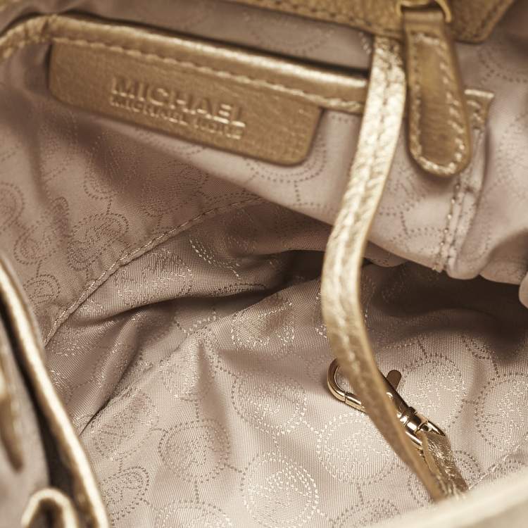 Pre Owned MICHAEL Michael Kors Gold Leather Jet Set Charm Chain Tote