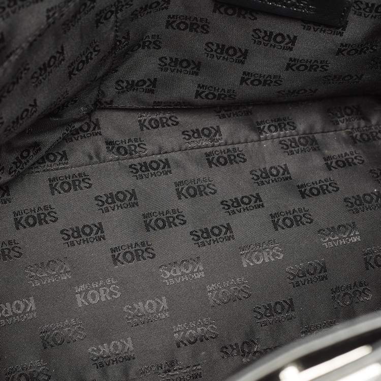 Pre Owned MICHAEL Michael Kors Black Leather Tina Zip Shopper Tote
