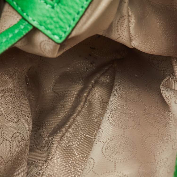 Pre Owned MICHAEL Michael Kors Green Leather Bedford Tassel Crossbody Bag