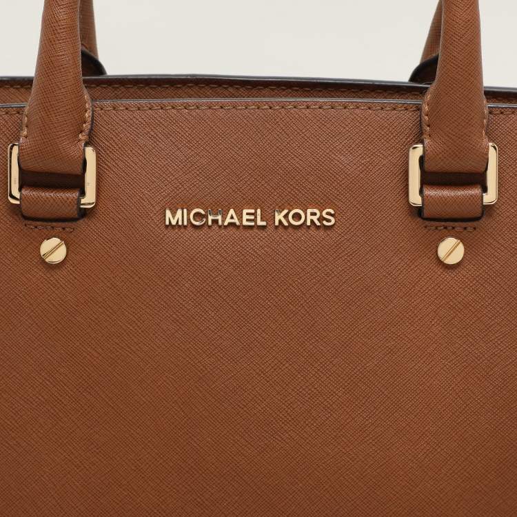 Pre Owned MICHAEL Michael Kors Brown Leather Medium Selma Satchel