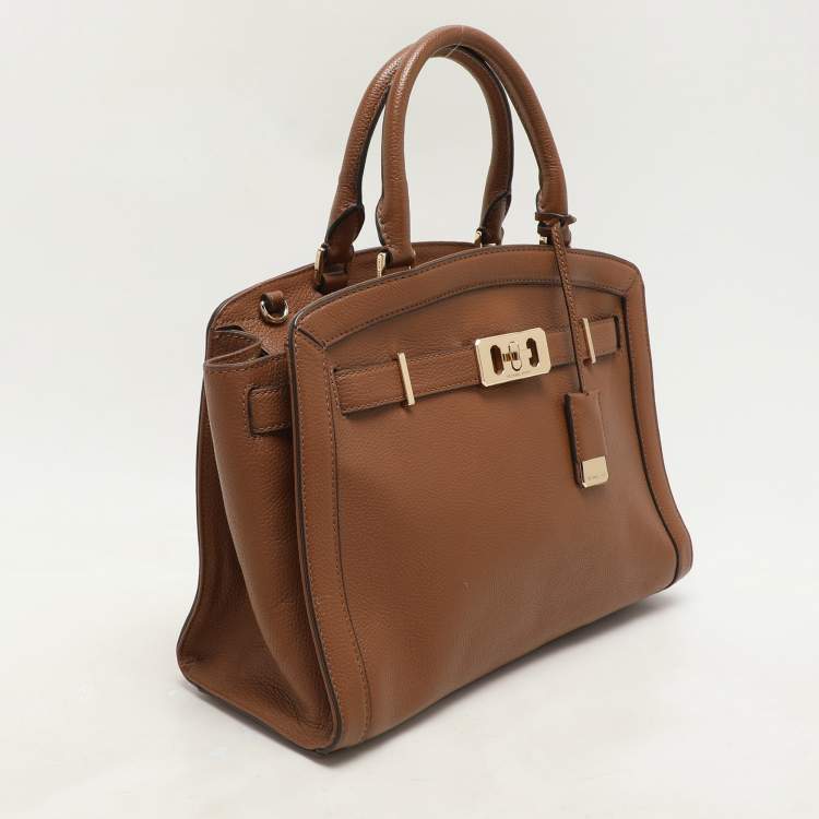 Pre Owned MICHAEL Michael Kors Brown Leather Large Karson Tote