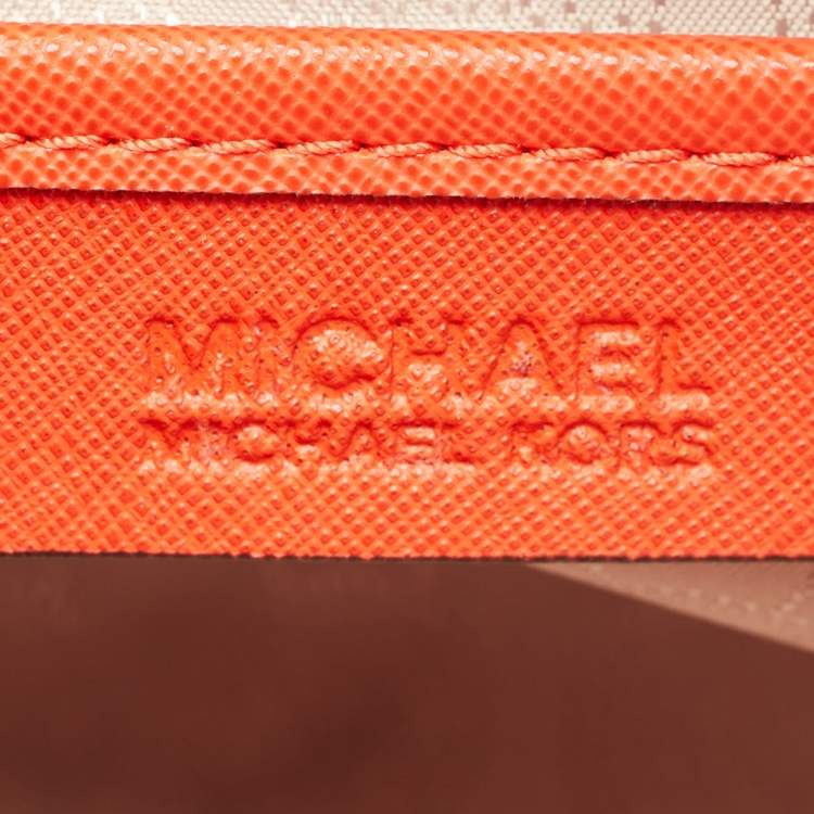 Pre Owned MICHAEL Michael Kors Red Saffiano Leather Large Selma Satchel