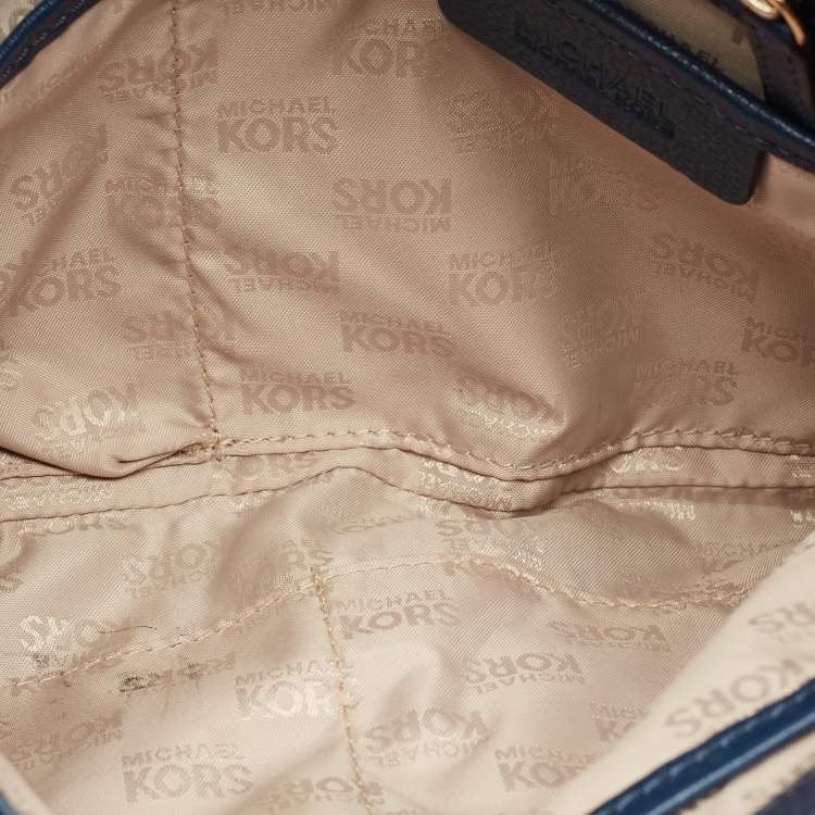 Pre Owned MICHAEL Michael Kors Blue Leather Turnlock Chain Shoulder Bag