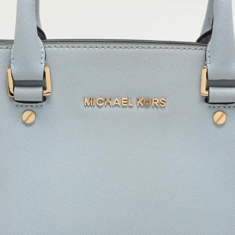 Pre Owned MICHAEL Michael Kors Blue Leather Medium Selma Satchel