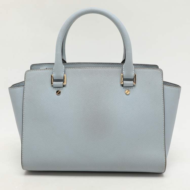 Pre Owned MICHAEL Michael Kors Blue Leather Medium Selma Satchel