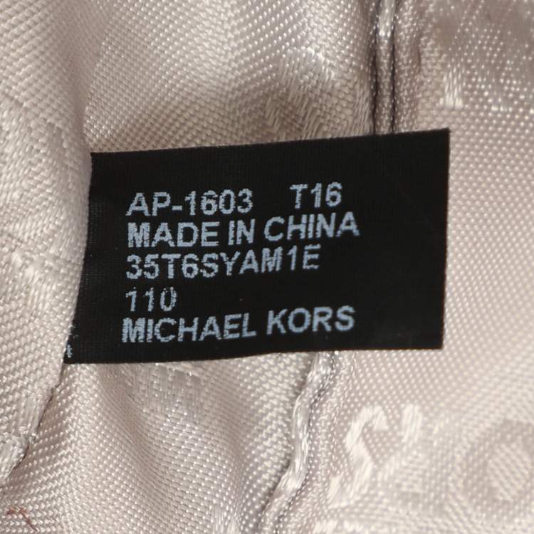 Pre Owned MICHAEL Michael Kors Grey/White Python Embossed Leather Callie Top Handle Bag