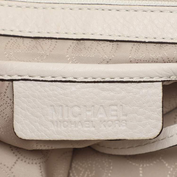 Pre Owned MICHAEL Michael Kors Off White Leather Bedford Hobo