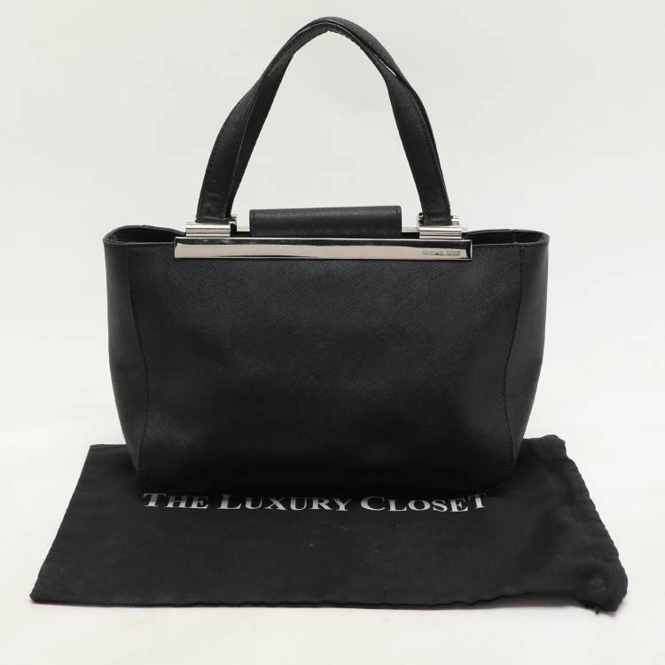 Pre Owned MICHAEL Michael Kors Black Leather Tilda Tote