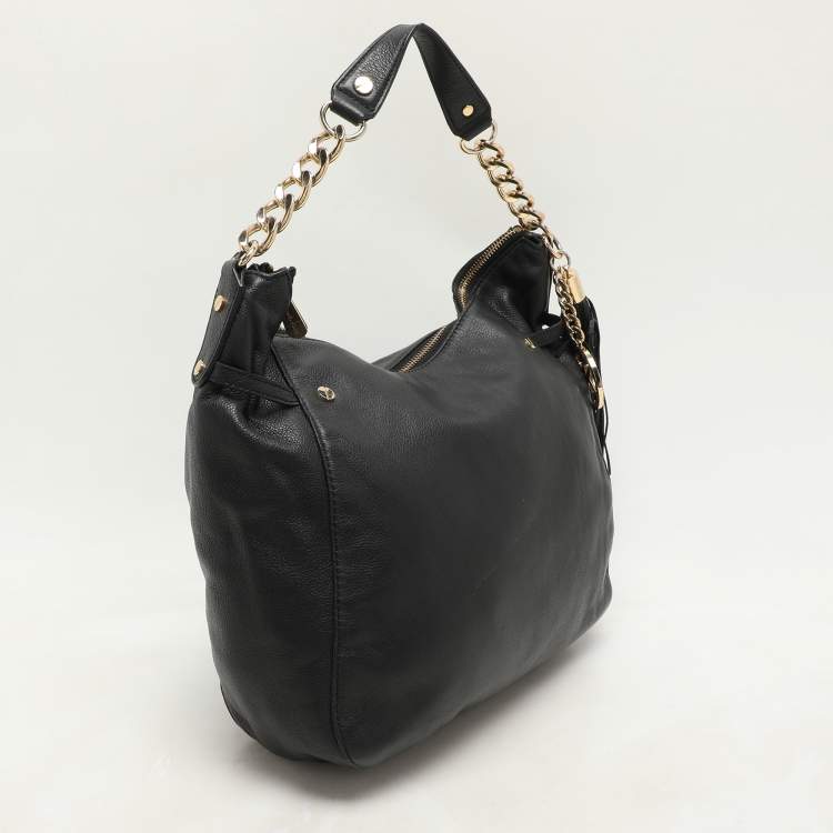 Pre Owned MICHAEL Michael Kors Black Leather Hobo