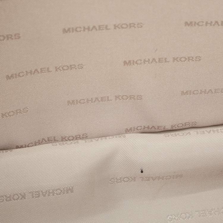 Pre Owned MICHAEL Michael Kors Beige Leather Medium Jet Set Travel Tote