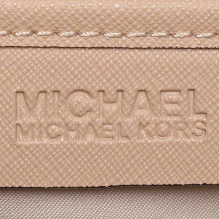 Pre Owned MICHAEL Michael Kors Beige Leather Medium Jet Set Travel Tote