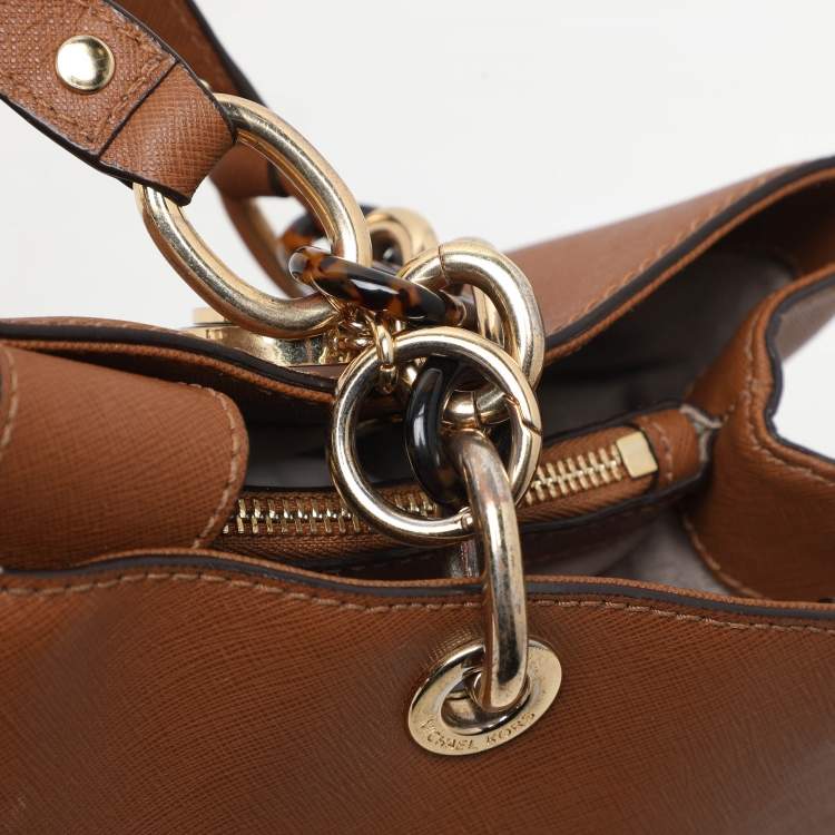 Pre Owned MICHAEL Michael Kors Brown Leather Large Cynthia Tote