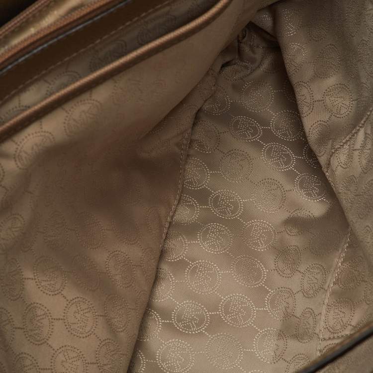 Pre Owned MICHAEL Michael Kors Brown Saffiano Leather Large Jet Set Travel Tote