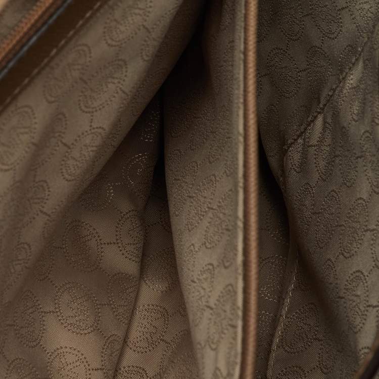 Pre Owned MICHAEL Michael Kors Brown Saffiano Leather Large Jet Set Travel Tote