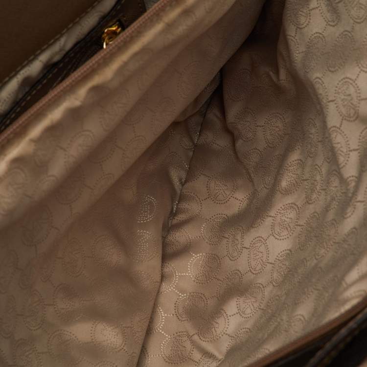 Pre Owned MICHAEL Michael Kors Brown Saffiano Leather Large Jet Set Travel Tote