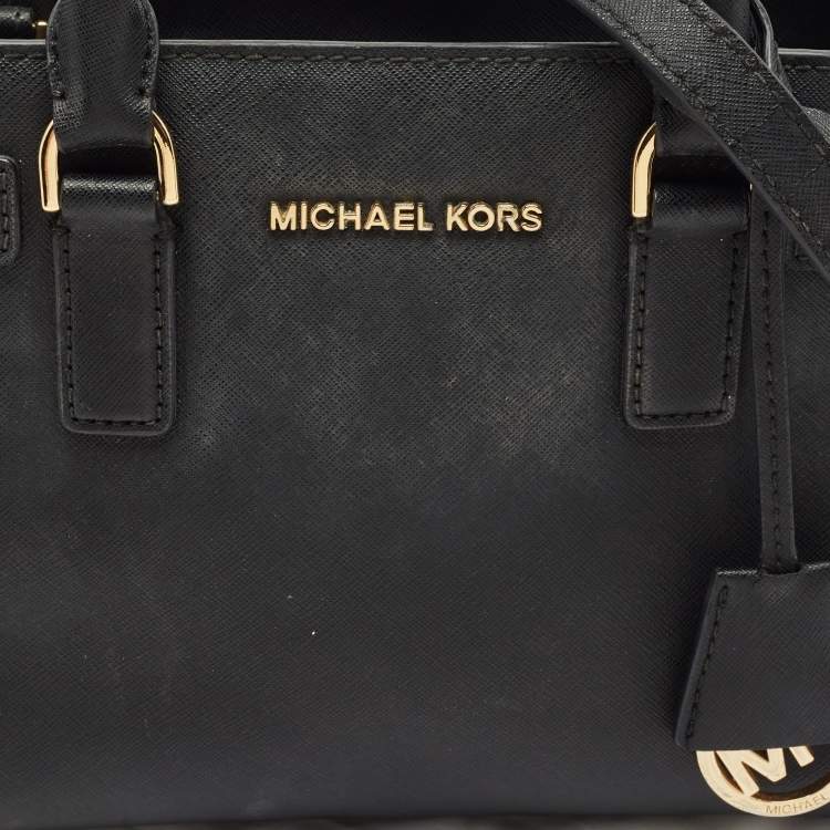 Pre Owned MICHAEL Michael Kors Black Saffiano Leather Small Dillon Tote