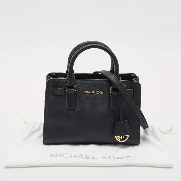 Pre Owned MICHAEL Michael Kors Black Saffiano Leather Small Dillon Tote
