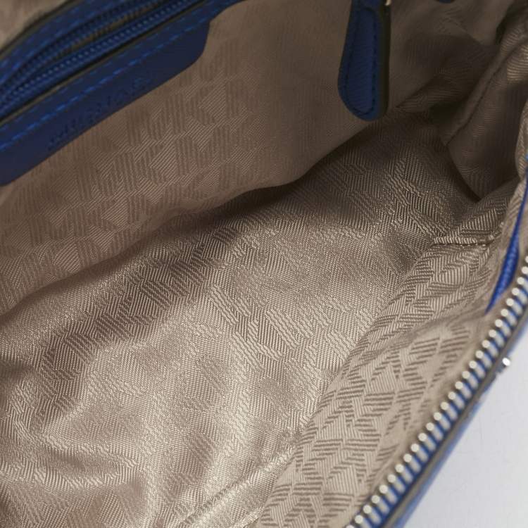 Pre Owned MICHAEL Michael Kors Blue Leather Cindy Dome Crossbody Bag