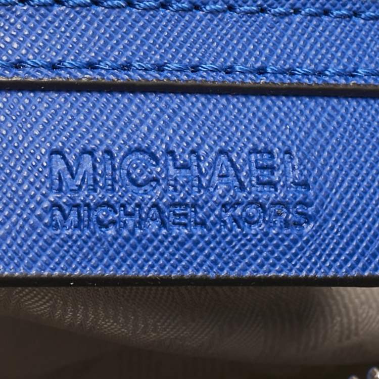 Pre Owned MICHAEL Michael Kors Blue Leather Cindy Dome Crossbody Bag