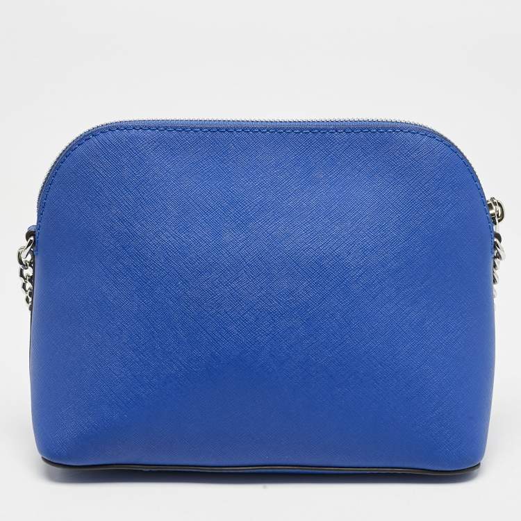 Pre Owned MICHAEL Michael Kors Blue Leather Cindy Dome Crossbody Bag