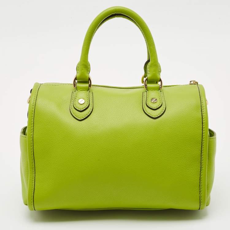 Pre Owned MICHAEL Michael Kors Lime Green Leather Medium Margo Satchel