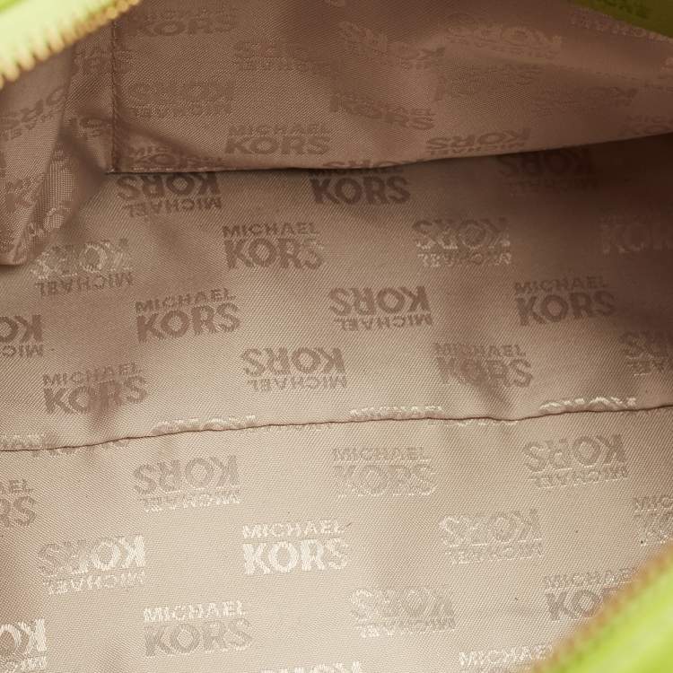 Pre Owned MICHAEL Michael Kors Lime Green Leather Medium Margo Satchel