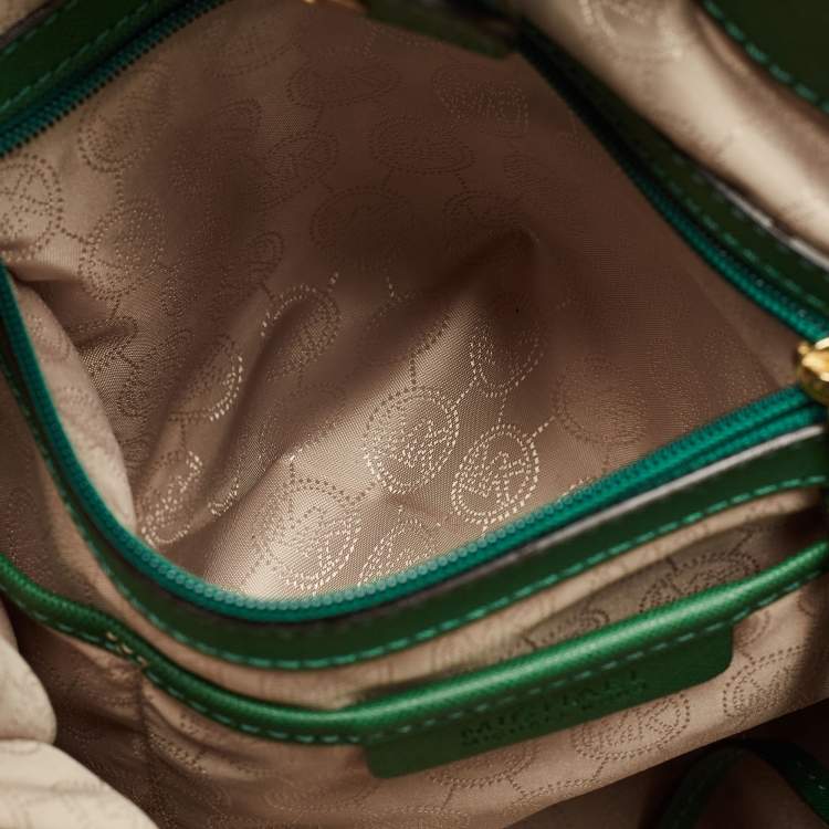 Pre Owned MICHAEL Michael Kors Green Leather Large North South Hamilton Tote