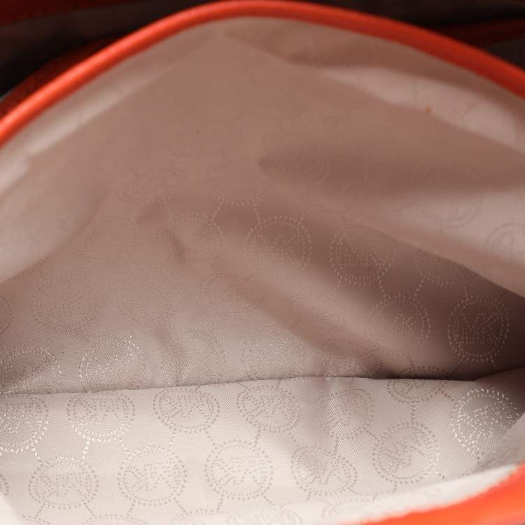 Pre Owned MICHAEL Michael Kors Orange Leather Medium Hamilton Tote
