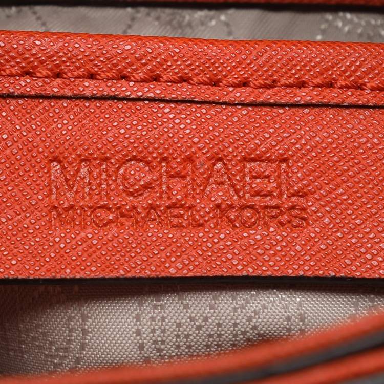 Pre Owned MICHAEL Michael Kors Orange Leather Medium Hamilton Tote