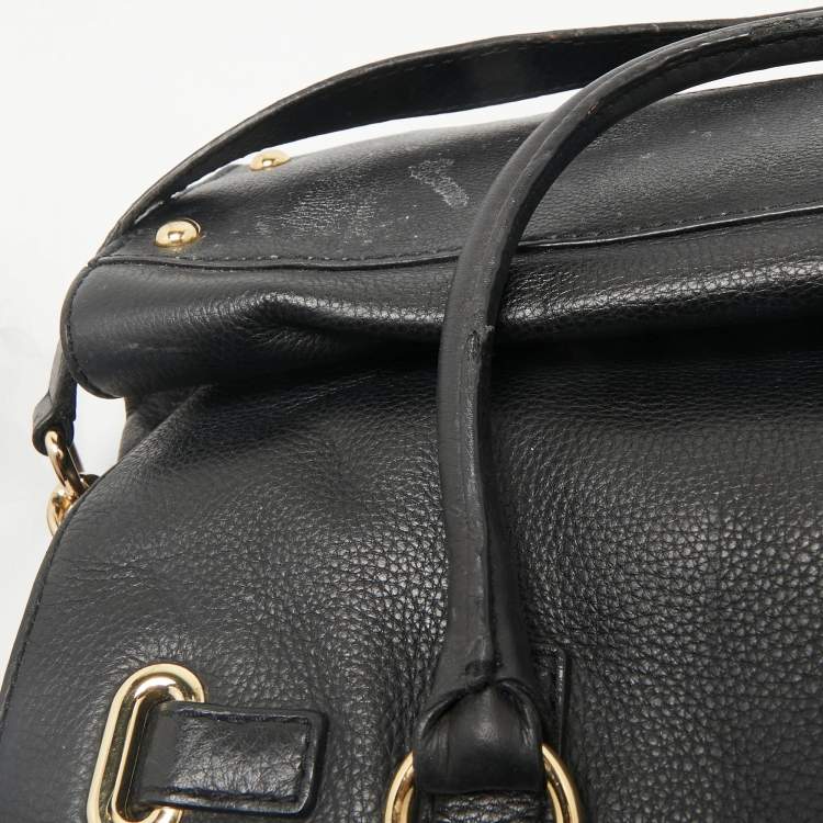 Pre Owned MICHAEL Michael Kors Black Leather East West Hamilton Tote