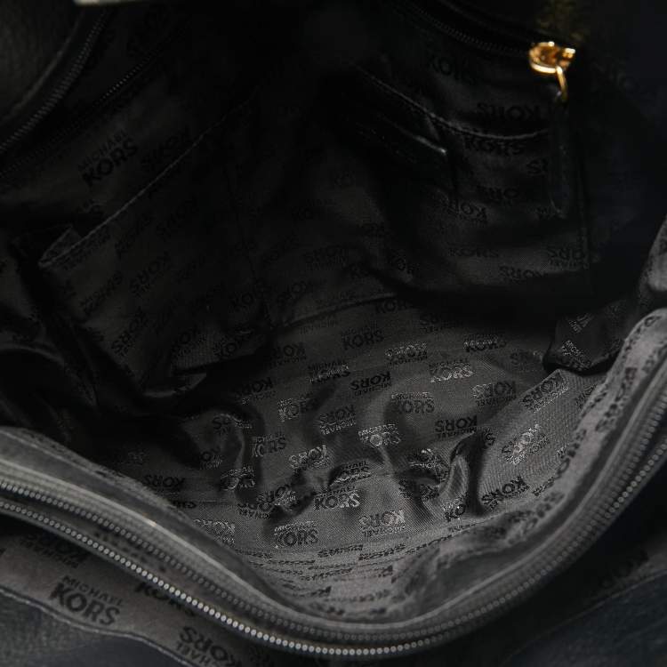 Pre Owned MICHAEL Michael Kors Black Leather East West Hamilton Tote