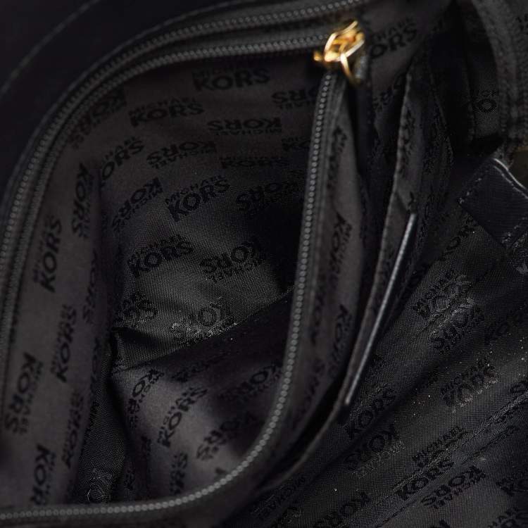 Pre Owned MICHAEL Michael Kors Black Saffiano Leather Jet Set Travel Chain Shoulder Bag