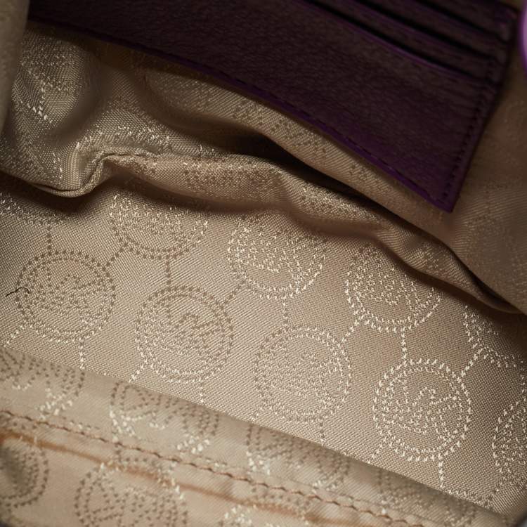 مملوكة مسبقًا MICHAEL Michael Kors Purple Leather Jules Drawstring Bucket Crossbody Bag