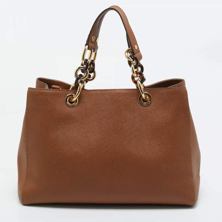 Pre Owned MICHAEL Michael Kors Brown Leather Medium Cynthia Tote