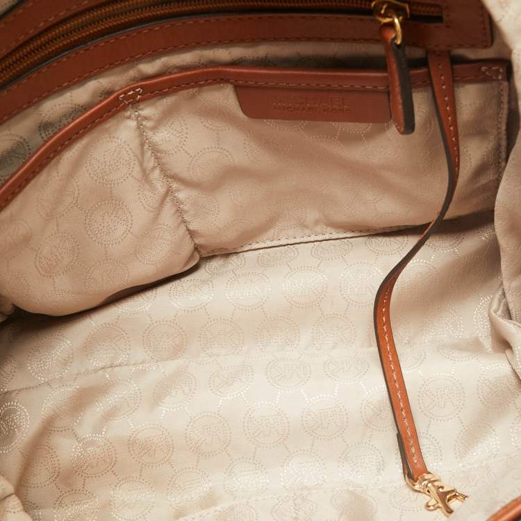 Pre Owned MICHAEL Michael Kors Brown Signature Coated Canvas Jet Set Chain Tote