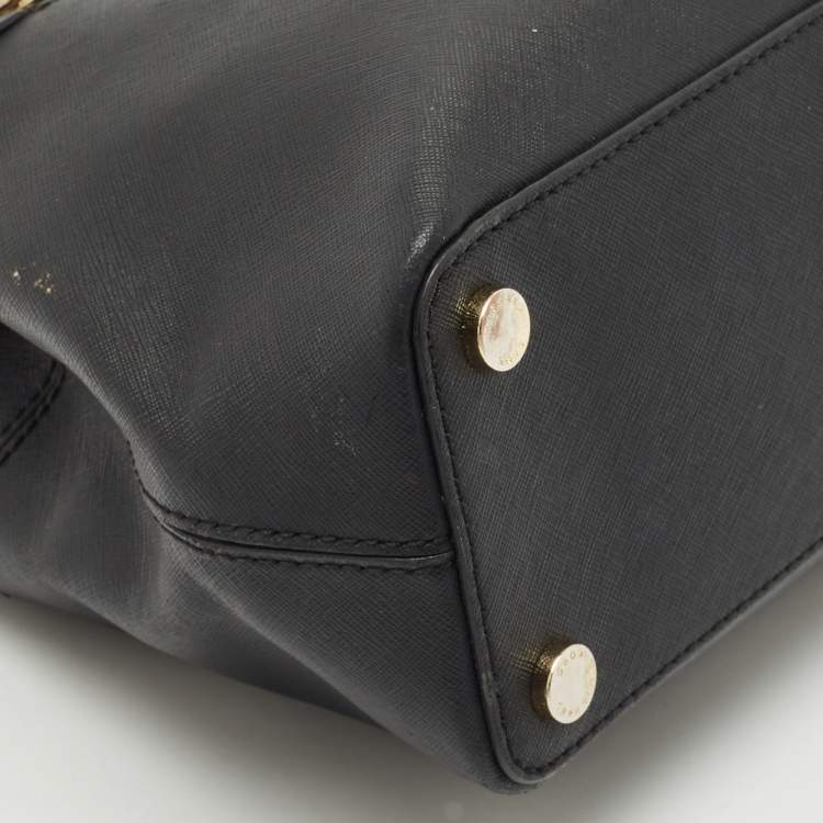 Pre Owned MICHAEL Michael Kors Black Leather Small Hailee Satchel