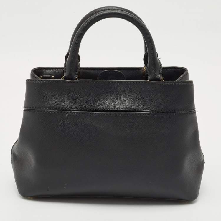 Pre Owned MICHAEL Michael Kors Black Leather Small Hailee Satchel