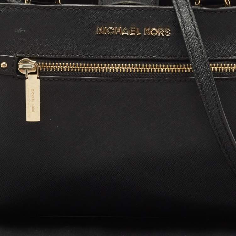 Pre Owned MICHAEL Michael Kors Black Leather Small Hailee Satchel