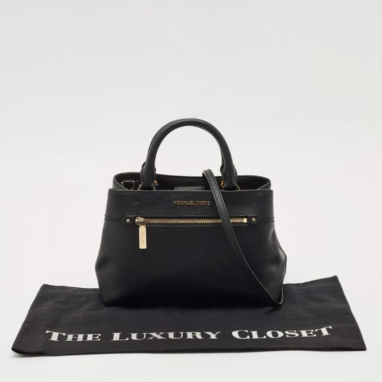 Pre Owned MICHAEL Michael Kors Black Leather Small Hailee Satchel
