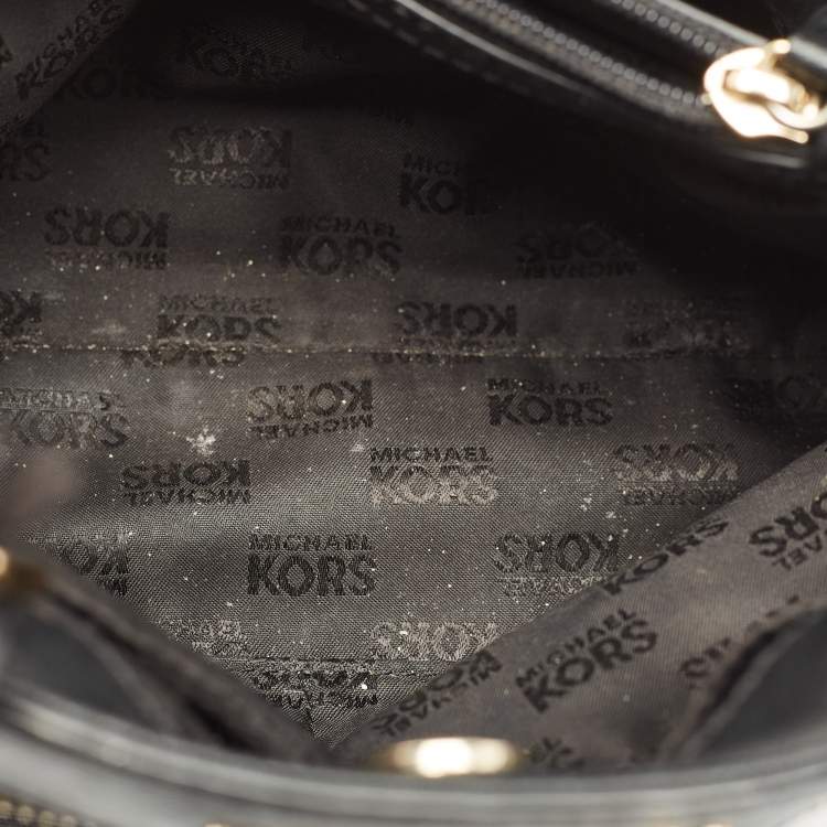 Pre Owned MICHAEL Michael Kors Black Leather Small Hailee Satchel