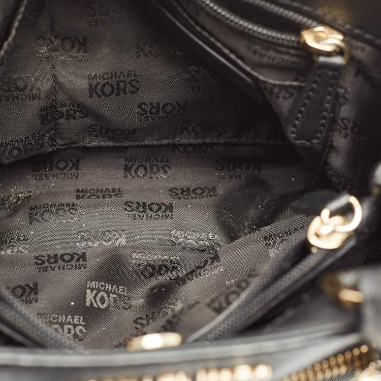 Pre Owned MICHAEL Michael Kors Black Leather Small Hailee Satchel