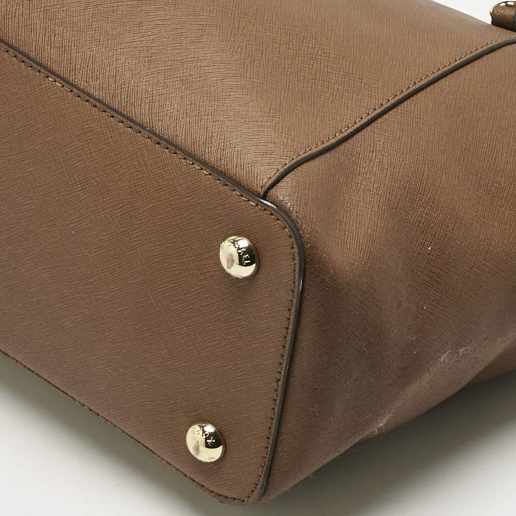 Pre Owned MICHAEL Michael Kors Brown Leather Jet Set Top Zip Tote