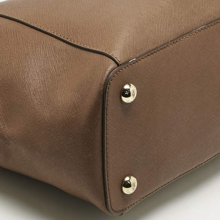 Pre Owned MICHAEL Michael Kors Brown Leather Jet Set Top Zip Tote