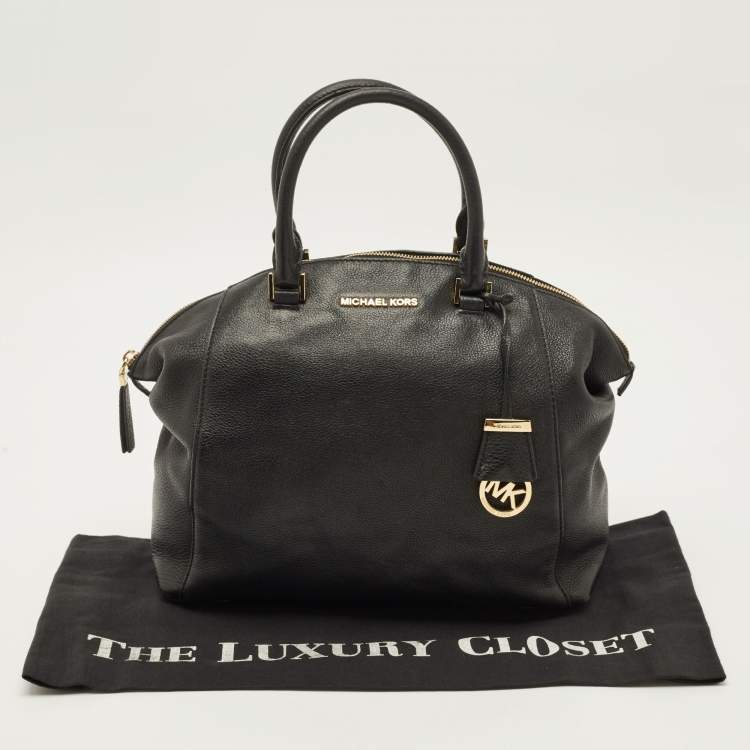 Pre Owned MICHAEL Michael Kors Black Leather Riley Satchel