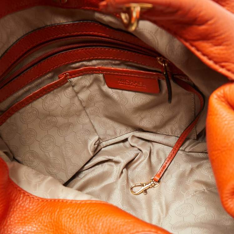 Pre Owned MICHAEL Michael Kors Orange Leather Large Layton Hobo