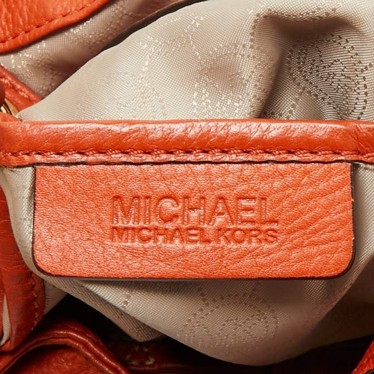 Pre Owned MICHAEL Michael Kors Orange Leather Large Layton Hobo