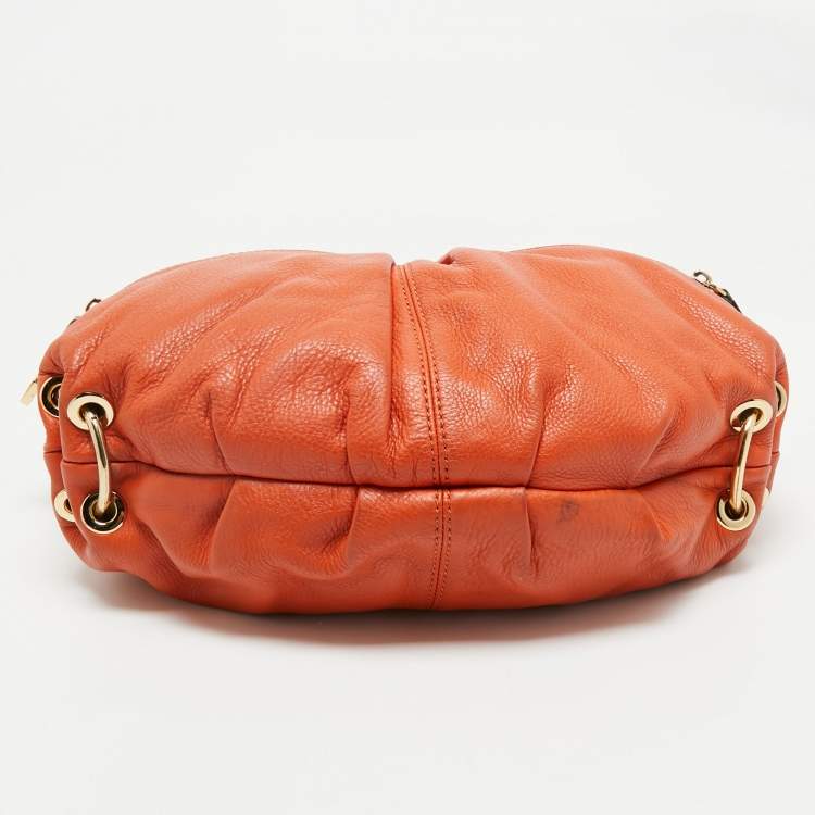 Pre Owned MICHAEL Michael Kors Orange Leather Large Layton Hobo
